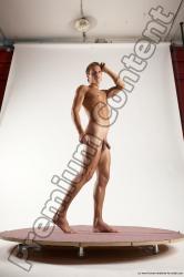 Nude Man White Standing poses - ALL Athletic Short Brown Standing poses - simple Multi angles poses Realistic