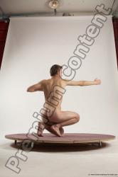 Nude Man White Kneeling poses - ALL Slim Short Brown Kneeling poses - on one knee Multi angles poses Realistic