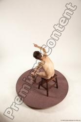 Nude Man White Sitting poses - simple Slim Short Brown Sitting poses - ALL Multi angles poses Realistic