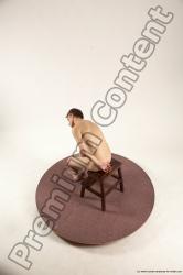 Nude Man White Sitting poses - simple Slim Short Brown Sitting poses - ALL Multi angles poses Realistic