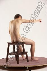 Nude Man White Sitting poses - simple Slim Short Brown Sitting poses - ALL Multi angles poses Realistic