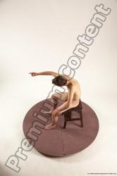 Nude Man White Sitting poses - simple Slim Short Brown Sitting poses - ALL Multi angles poses Realistic