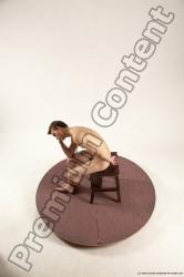 Nude Man White Sitting poses - simple Slim Short Brown Sitting poses - ALL Multi angles poses Realistic