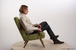 Casual Man White Sitting poses - simple Underweight Medium Brown Sitting poses - ALL Academic