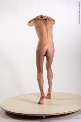 Nude Man White Standing poses - ALL Underweight Medium Brown Standing poses - simple Realistic