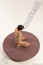 Nude Man White Kneeling poses - ALL Slim Short Brown Kneeling poses - on both knees Multi angles poses Realistic