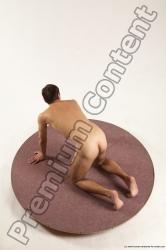 Nude Man White Kneeling poses - ALL Slim Short Brown Kneeling poses - on both knees Multi angles poses Realistic