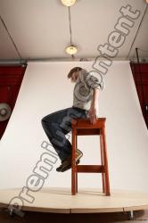 Casual Man White Laying poses - ALL Slim Short Brown Laying poses - on side Multi angles poses Academic