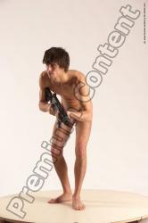 Nude Fighting with submachine gun Man White Standing poses - ALL Slim Short Brown Standing poses - simple Multi angles poses Realistic Fighting poses - ALL