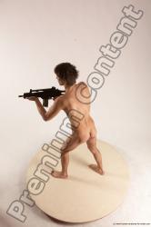 Nude Fighting with submachine gun Man White Standing poses - ALL Slim Short Brown Standing poses - simple Multi angles poses Realistic Fighting poses - ALL