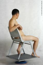 Nude Man Asian Sitting poses - simple Slim Short Black Sitting poses - ALL Realistic