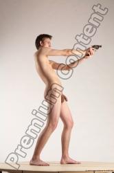 Nude Fighting with gun Man White Standing poses - ALL Slim Short Brown Standing poses - simple Multi angles poses Realistic