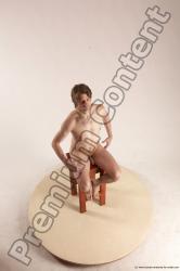 Nude Man White Sitting poses - simple Slim Short Brown Sitting poses - ALL Multi angles poses Realistic