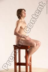 Nude Man White Sitting poses - simple Slim Short Brown Sitting poses - ALL Multi angles poses Realistic