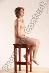 Nude Man White Sitting poses - simple Slim Short Brown Sitting poses - ALL Multi angles poses Realistic