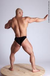 Swimsuit Man White Standing poses - ALL Muscular Bald Standing poses - simple Academic