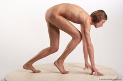 Nude Man White Standing poses - ALL Underweight Medium Brown Standing poses - bend over Realistic