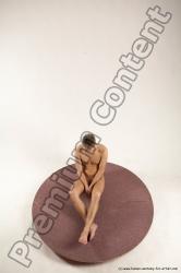 Nude Man White Sitting poses - simple Slim Short Brown Sitting poses - ALL Multi angles poses Realistic