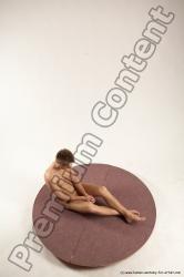 Nude Man White Sitting poses - simple Slim Short Brown Sitting poses - ALL Multi angles poses Realistic