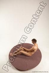 Nude Man White Sitting poses - simple Slim Short Brown Sitting poses - ALL Multi angles poses Realistic