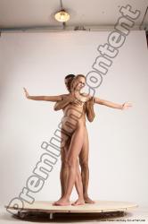 Nude Woman - Man Another Standing poses - ALL Slim Short Brown Standing poses - simple Multi angles poses Realistic