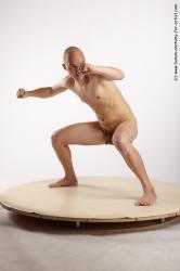 Nude Martial art Man White Standing poses - ALL Slim Bald Standing poses - simple Realistic