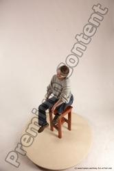 Casual Man White Sitting poses - simple Slim Short Brown Sitting poses - ALL Multi angles poses Academic