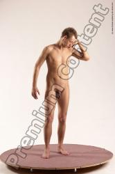 Nude Man White Standing poses - ALL Slim Short Brown Standing poses - simple Multi angles poses Realistic