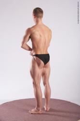 Swimsuit Man White Standing poses - ALL Muscular Short Brown Standing poses - simple Academic