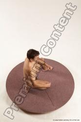 Nude Man White Kneeling poses - ALL Slim Short Brown Kneeling poses - on one knee Multi angles poses Realistic