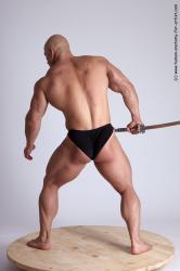 Swimsuit Fighting with sword Man White Standing poses - ALL Muscular Bald Standing poses - simple Academic