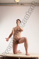 Nude Man White Kneeling poses - ALL Average Short Brown Kneeling poses - on one knee Multi angles poses Realistic