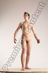 Nude Man White Standing poses - ALL Slim Short Brown Standing poses - simple Multi angles poses Realistic