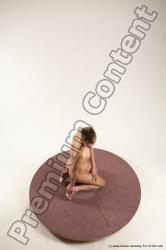 Nude Man White Kneeling poses - ALL Slim Short Brown Kneeling poses - on both knees Multi angles poses Realistic