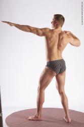 Underwear Man White Standing poses - ALL Muscular Short Brown Standing poses - simple Academic