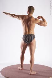 Underwear Man White Standing poses - ALL Muscular Short Brown Standing poses - simple Academic