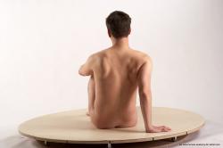 Nude Man White Sitting poses - simple Average Short Brown Sitting poses - ALL Realistic