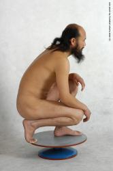 Nude Man Asian Standing poses - ALL Slim Bald Standing poses - knee-bend Black Realistic