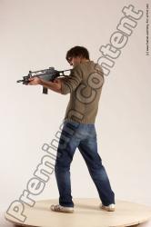 Nude Fighting with submachine gun Man White Standing poses - ALL Slim Short Brown Standing poses - simple Multi angles poses Realistic Fighting poses - ALL