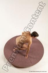 Nude Man White Kneeling poses - ALL Slim Short Brown Kneeling poses - on one knee Multi angles poses Realistic