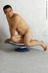 Nude Man Asian Sitting poses - simple Slim Short Black Sitting poses - ALL Realistic