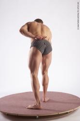 Underwear Man White Standing poses - ALL Muscular Short Brown Standing poses - simple Academic