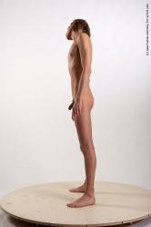 Nude Man White Standing poses - ALL Underweight Medium Brown Standing poses - simple Realistic