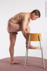 Nude Man White Standing poses - ALL Average Short Grey Standing poses - simple Realistic