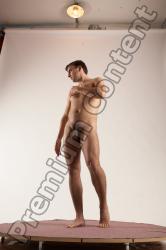 Nude Man White Standing poses - ALL Slim Short Brown Standing poses - simple Multi angles poses Realistic