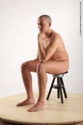 Nude Man White Sitting poses - simple Average Short Brown Sitting poses - ALL Realistic