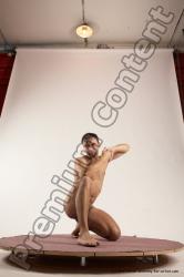 Nude Man White Kneeling poses - ALL Slim Short Brown Kneeling poses - on one knee Multi angles poses Realistic