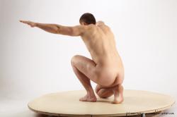 Nude Man White Kneeling poses - ALL Slim Short Brown Kneeling poses - on one knee Realistic