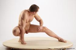 Nude Man White Standing poses - ALL Slim Short Brown Standing poses - knee-bend Realistic