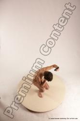 Nude Fighting with gun Man White Kneeling poses - ALL Slim Short Brown Kneeling poses - on one knee Multi angles poses Realistic Fighting poses - ALL